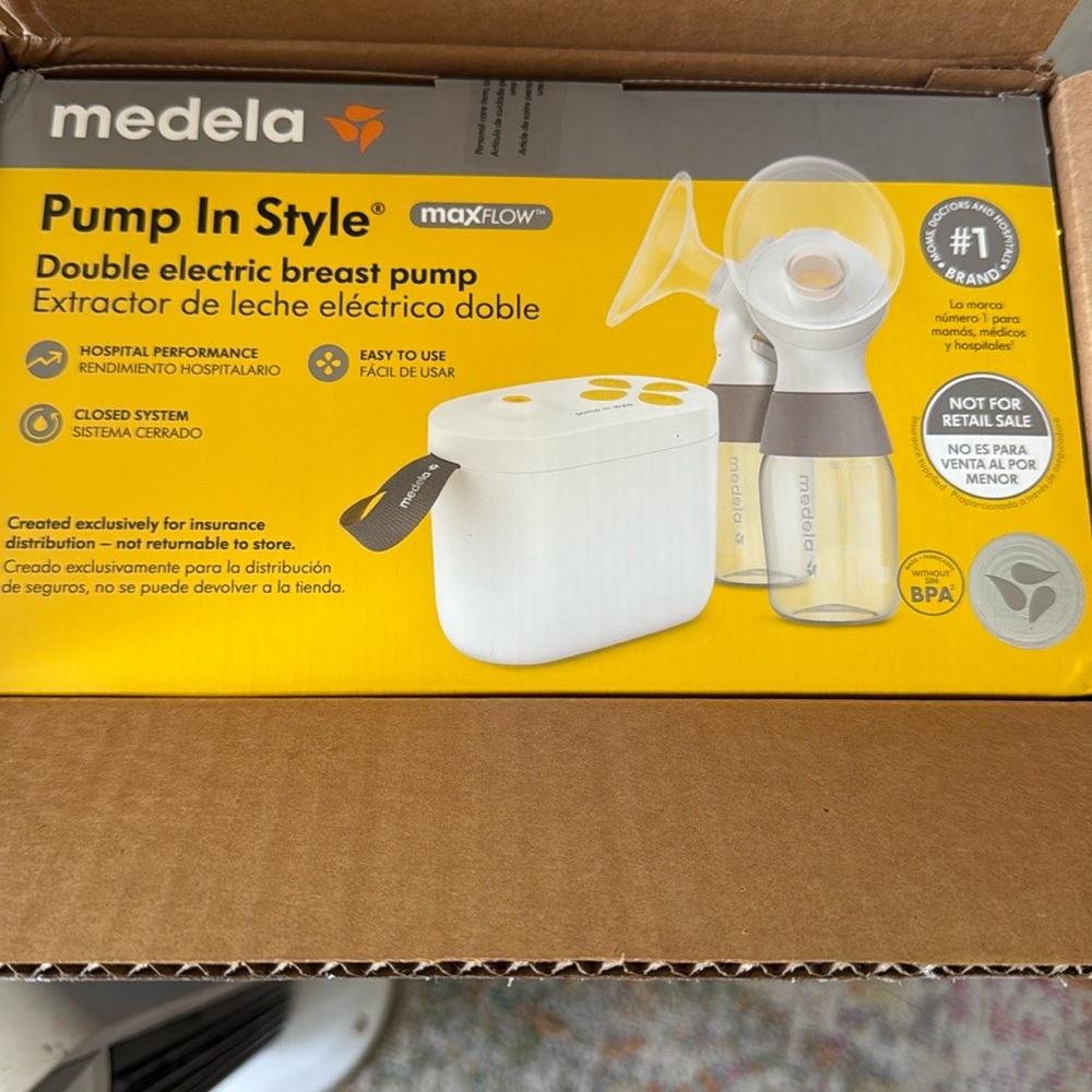 Medela MaxFlow Double Electric Breast Pump - Yellow and White